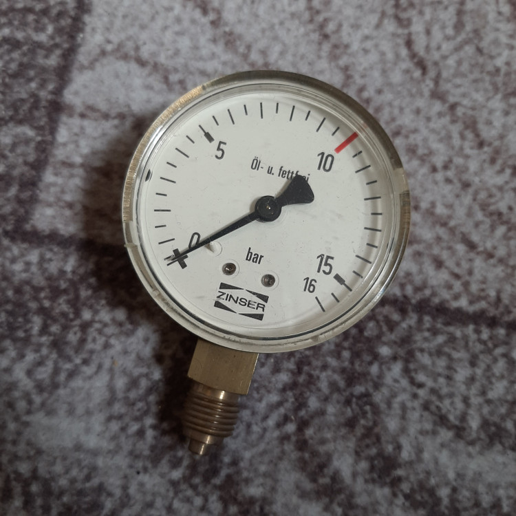 گیج فشار برند ZINSER مدل 0 تا 16 بار